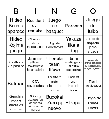 Yo Bingo Card