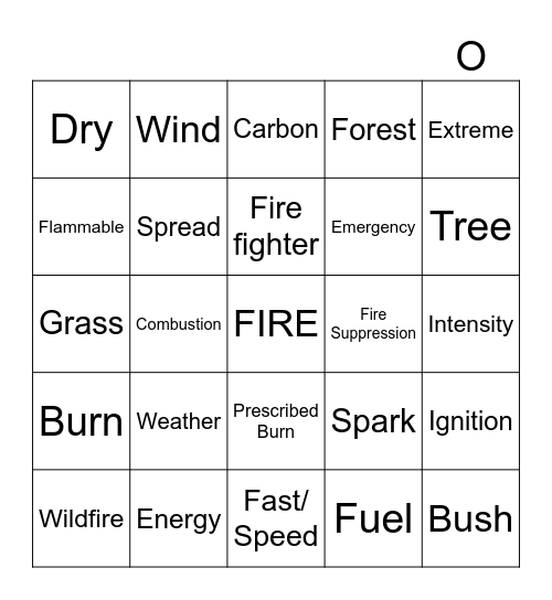 Wildfire bingo! Bingo Card
