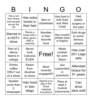 Steaks and Cakes Bingo Card