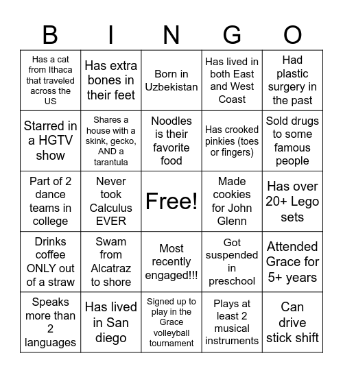 Steaks and Cakes Bingo Card