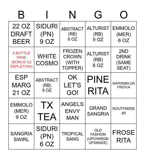 LBW BINGO Card