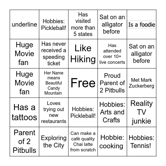 SF Social Club Bingo Card