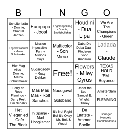 Schoolkamp de Wegwijzer 2024 Bingo Card