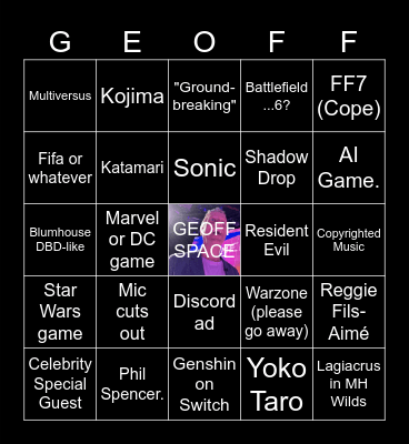 Summer Games Fest Bingo Card