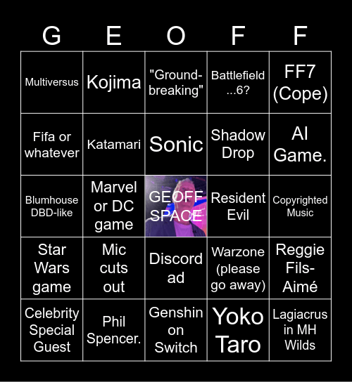 Summer Games Fest Bingo Card