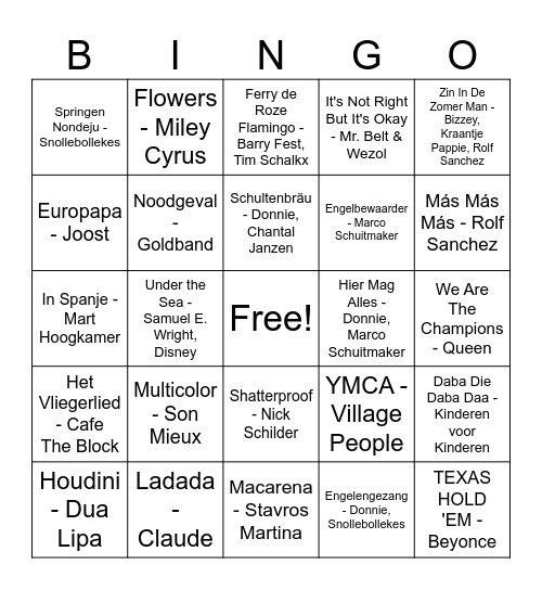 Schoolkamp de Wegwijzer 2024 Bingo Card