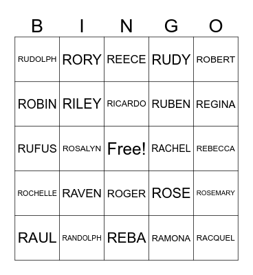 THE NAME GAME CONTINUES Bingo Card
