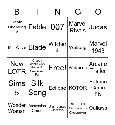 SGF Bingo Card