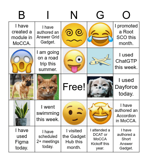 Positive Bingo Card