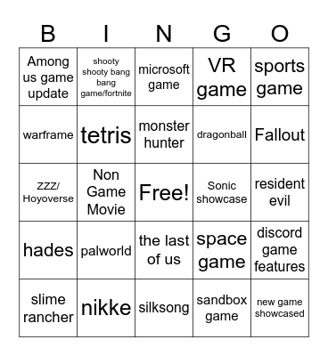 SummerGameFest 2024 Bingo Card