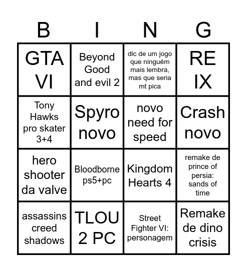 Meteção de louco Bingo Card