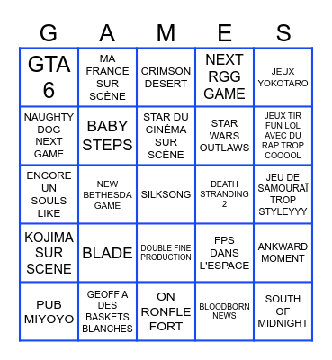 SUMMER GAME FEST 2024 Bingo Card