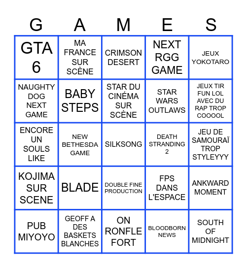 SUMMER GAME FEST 2024 Bingo Card