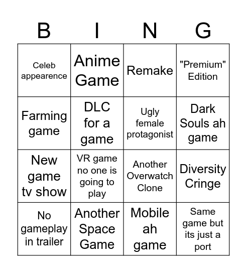 Summer games Bingo Card