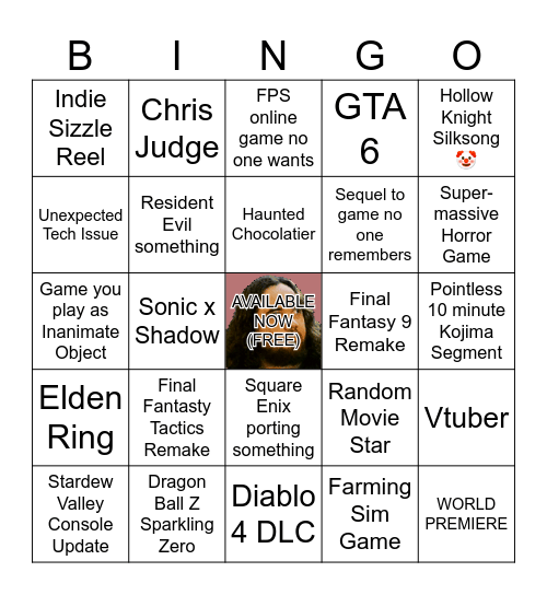 SUMMER GAMES FEST BINGO 2024 Bingo Card