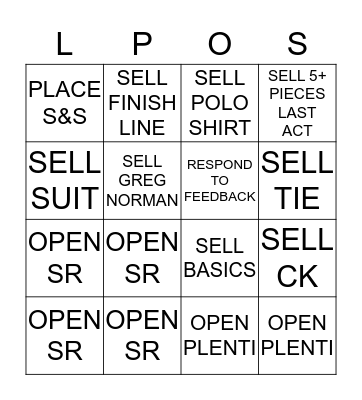 LPOS Bingo Card