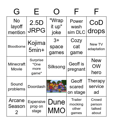 Summer Game Fest 2024 Bingo Card