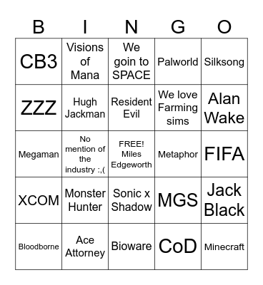 SGF June 2024 Bingo Card