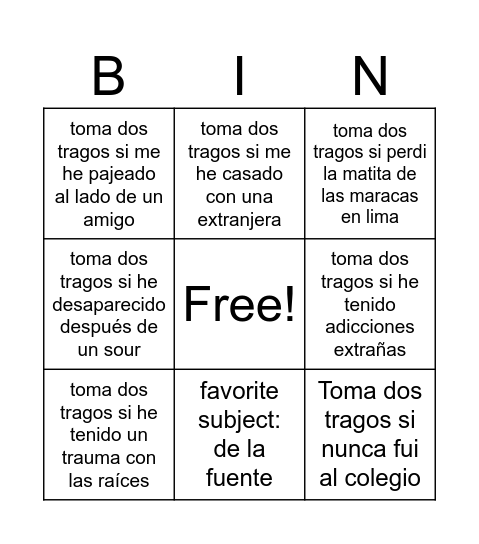 Bingo DDS SK Bingo Card