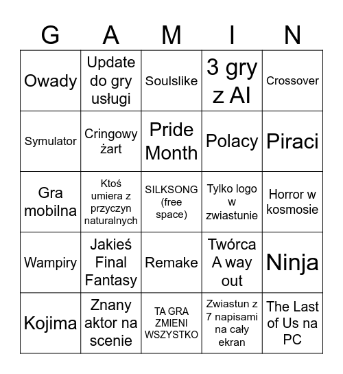 Lato Gra Festiwal Bingo Card