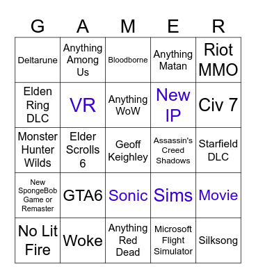 Summer Game Fest Bingo Card