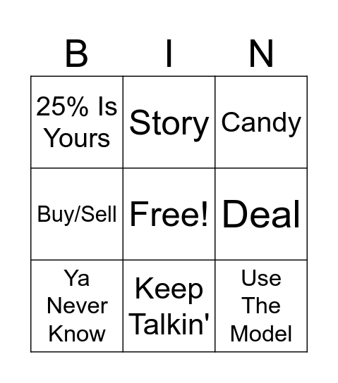 Meeting Bingo Card