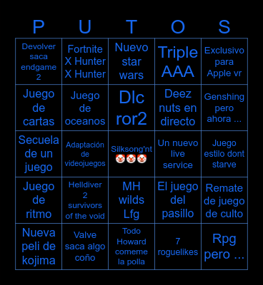 E3'nt Bingo Card