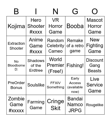 Summer Games 2024 Bingo Card
