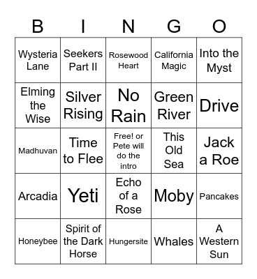 Goose Bingo Card