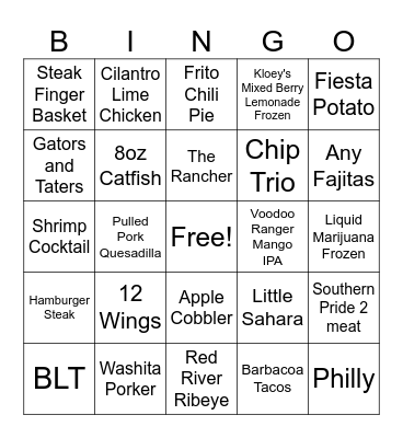 HAPPY FRIDAY!! :) Bingo Card