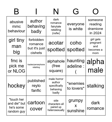 booktok bingo Card