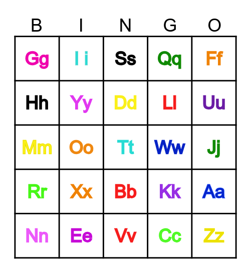 Alphabet Bingo Card