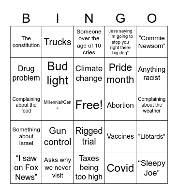 A Weekend in Paradise Bingo Card