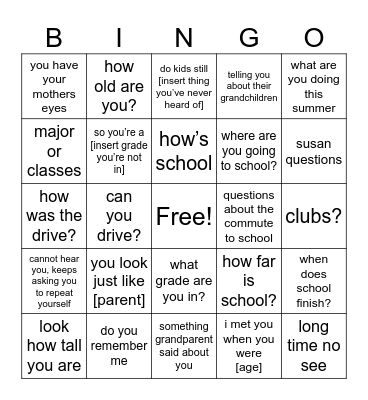 80th birthday bingo Card