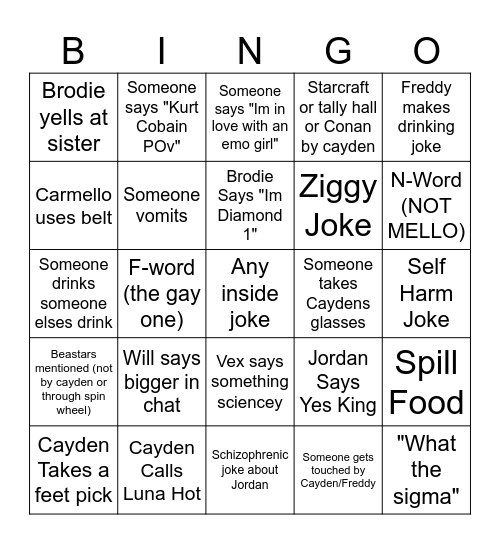 Juine 8th Bingo Card