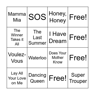 B     I     N     G    O Bingo Card