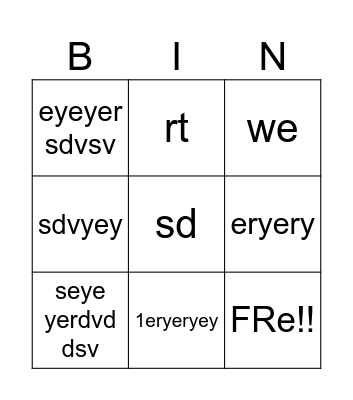 Bingo Musical Bingo Card