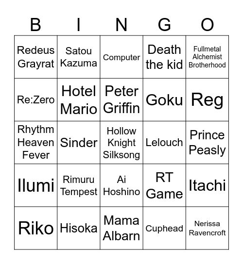 Infinite Craft Bingo Card