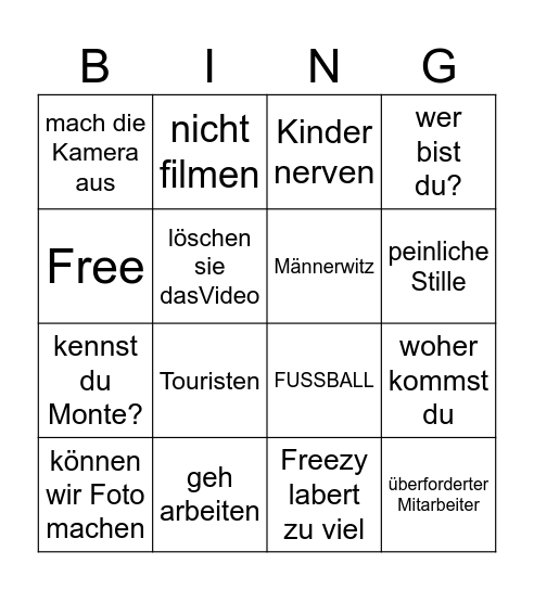 Willi Bingo Card