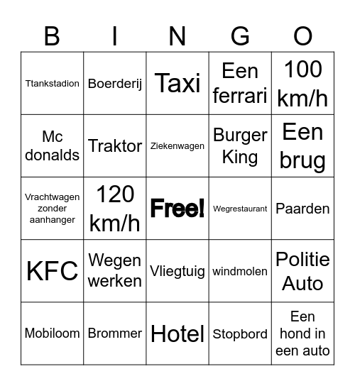 Auto Bingo Card