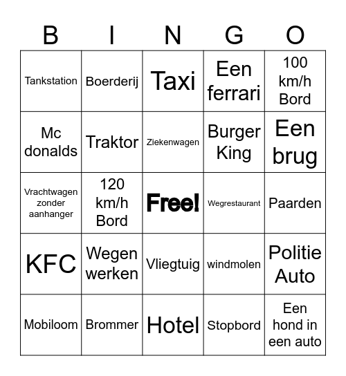 Auto Bingo Card