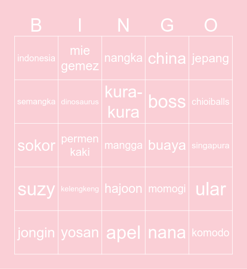 karina's♡ Bingo Card