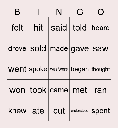 Irregular V.2 Bingo! Bingo Card