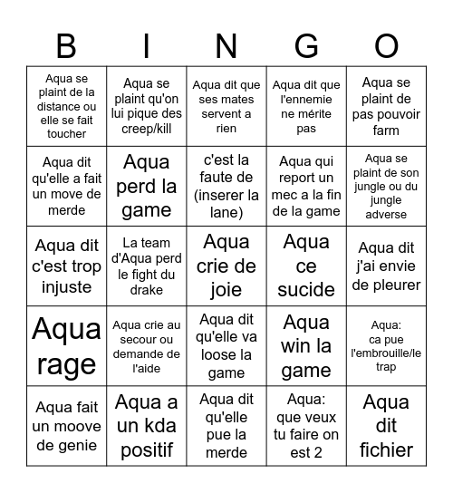 Le bingo LOL Aqua Bingo Card