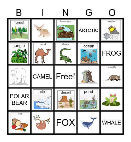 Habitats Bingo Card