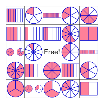 Fraction Shapes Bingo Card