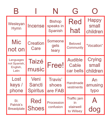Ordination Bingo! Bingo Card