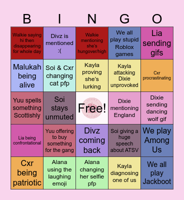 Trip Inc. June Bingo Card