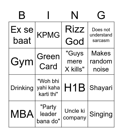 Garv Bingo Card