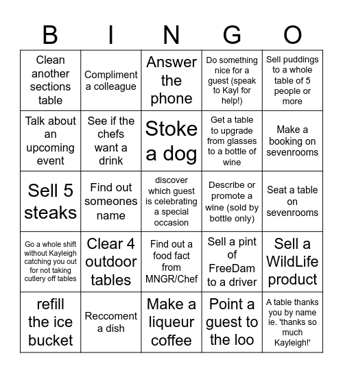 Shipley Bingo! Bingo Card